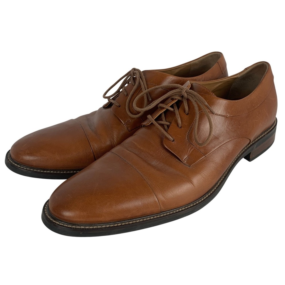 COLE HAAN Grand.OS British Tan Leather Cap Toe Oxford Shoes Sz 13M C20153